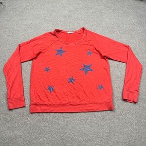 Sundry Sweater Womens Size 2 Red Long Sleeve Pullover Lightweight Casual